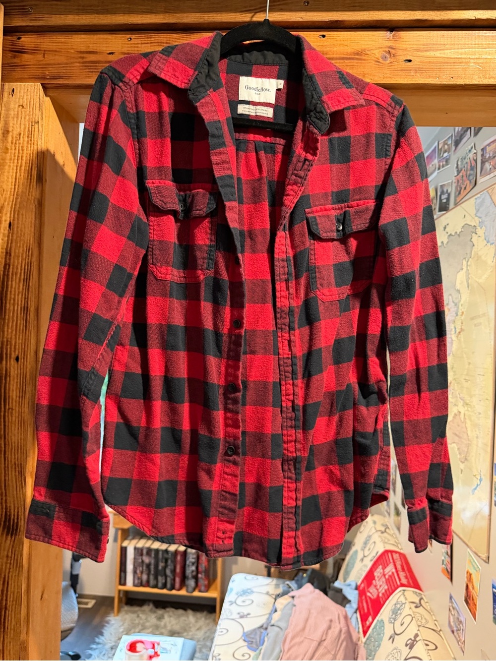 Goodfellow & Co Red and Black Buffalo Plaid Button-Down Shirt